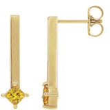 14K Yellow Sapphire Bar Drop Earrings - Siddiqui Jewelers