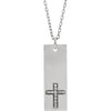 Sterling Silver .03 CTW Diamond Bar Cross 18" Necklace - Siddiqui Jewelers