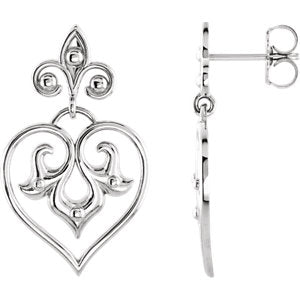 Sterling Silver Decorative Dangle Earrings - Siddiqui Jewelers
