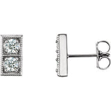 14K White 1/5 CTW Diamond Two-Stone Earrings - Siddiqui Jewelers