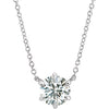 14K White 1/2 CT Diamond Solitaire 18" Necklace - Siddiqui Jewelers