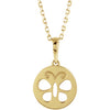 14K Yellow Youth Butterfly Disc 15" Necklace - Siddiqui Jewelers