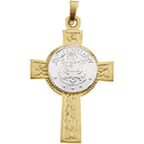 14K Yellow & White U.S. Army Cross Pendant - Siddiqui Jewelers