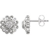 Sterling Silver 1/8 CTW Diamond Cluster Earrings - Siddiqui Jewelers
