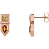 14K Rose Multi-Gemstone Geometric Bar Drop Earrings - Siddiqui Jewelers