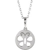 14K White Youth Butterfly Disc 15" Necklace - Siddiqui Jewelers