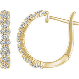 14K Yellow 5/8 CTW Diamond Hoop Earrings - Siddiqui Jewelers
