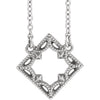 14K White Vintage-Inspired Geometric 16" Necklace - Siddiqui Jewelers