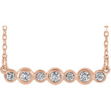 14K Rose 1/5 CTW Diamond Bezel-Set Bar 16-18" Necklace - Siddiqui Jewelers