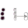 14K White Mozambique Garnet Ear Climbers - Siddiqui Jewelers