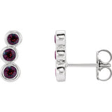 14K White Mozambique Garnet Ear Climbers - Siddiqui Jewelers