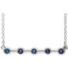 14K White Alexandrite Bezel-Set 16" Bar Necklace - Siddiqui Jewelers