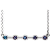 14K White Alexandrite Bezel-Set Bar 18" Necklace - Siddiqui Jewelers