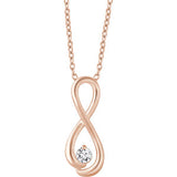 14K Rose 1/6 CTW Diamond Infinity-Inspired 16-18" Necklace - Siddiqui Jewelers
