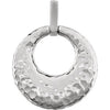 14K White Hammered Circle Pendant - Siddiqui Jewelers