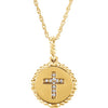 14K Yellow .05 CTW Diamond Cross Rope 16-18" Necklace - Siddiqui Jewelers