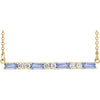 14K Yellow Tanzanite & 1/5 CTW Diamond Bar 16-18" Necklace - Siddiqui Jewelers