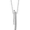 14K White 1/5 CTW Diamond 16-18" Bar Necklace - Siddiqui Jewelers