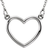 14K White 13x13.75 mm Heart 16" Necklace - Siddiqui Jewelers