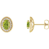 14K Yellow Peridot & 1/5 CTW Diamond Halo-Style Earrings - Siddiqui Jewelers