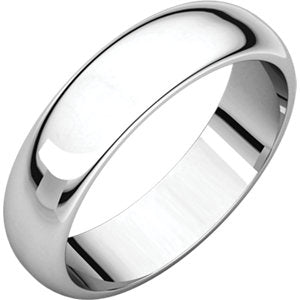 10K White 5 mm Half Round Band Size 9.5 - Siddiqui Jewelers