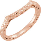 14K Rose Vintage-Inspired Matching Band for 7.4 mm Round Ring - Siddiqui Jewelers