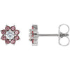 14K White Baby Pink Topaz & Cubic Zirconia Earrings - Siddiqui Jewelers