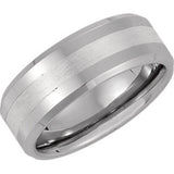 Cobalt 8 mm Band with Sterling Silver Inlay Size 10 - Siddiqui Jewelers