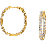 14K Yellow 3 CTW Diamond Inside/Outside Hoop Earrings - Siddiqui Jewelers