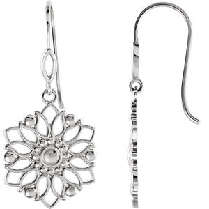 Sterling Silver Decorative Dangle Earrings - Siddiqui Jewelers