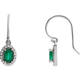 14K White Emerald & 1/5 CTW Diamond Earrings - Siddiqui Jewelers