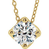 14K Yellow 3/4 CT Diamond Solitaire 16-18" Necklace - Siddiqui Jewelers