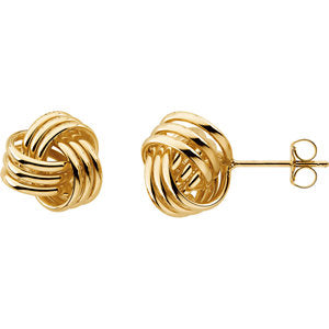 14K Yellow 10.5 mm Knot Earrings - Siddiqui Jewelers