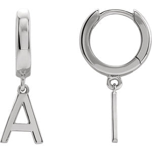 Sterling Silver Initial A Earring - Siddiqui Jewelers