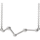 14K White Constellation Bar 18" Necklace - Siddiqui Jewelers