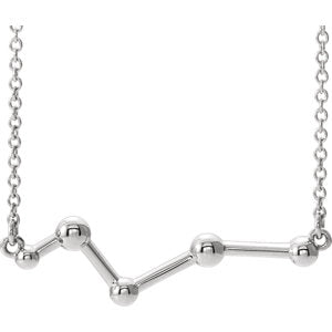 14K White Constellation Bar 16" Necklace - Siddiqui Jewelers