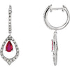 14K White 1/4 CTW Diamond & Ruby Earrings - Siddiqui Jewelers