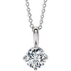 14K White Sapphire Solitaire 16-18" Necklace - Siddiqui Jewelers