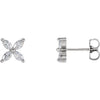 14K White 5/8 CTW Diamond Cluster Earrings - Siddiqui Jewelers