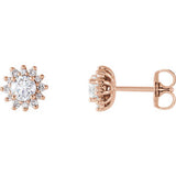 14K Rose 1/2 CTW Diamond Halo-Style Earrings - Siddiqui Jewelers