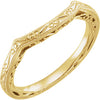 14K Yellow Vintage-Inspired Matching Band for 7.4 mm Round Ring - Siddiqui Jewelers