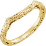 14K Yellow Vintage-Inspired Matching Band for 7 mm Round Ring - Siddiqui Jewelers