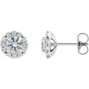 14K White Sapphire & 1/5 CTW Diamond Earrings - Siddiqui Jewelers