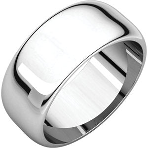 Sterling Silver 8 mm Half Round Band Size 9.5 - Siddiqui Jewelers