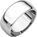 14K White 8 mm Half Round Band Size 9.5 - Siddiqui Jewelers