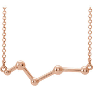 14K Rose Constellation Bar 16" Necklace - Siddiqui Jewelers