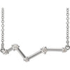 14K White 1/10 CTW Diamond Constellation Bar 16" Necklace - Siddiqui Jewelers