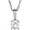 Sterling Silver 3 mm Round April Imitation Diamond Youth Birthstone 14" Necklace - Siddiqui Jewelers