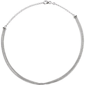 14K White 5-Strand Bead Chain 13-16" Choker - Siddiqui Jewelers
