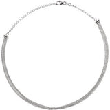 Sterling Silver 5-Strand Bead Chain 13-16" Choker - Siddiqui Jewelers